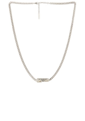 Givenchy Tape Signature Necklace in Antic Silvery - Metallic Silver. Size all.