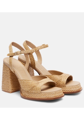 Souliers Martinez Gracia 95 raffia platform sandals
