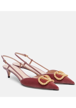 Valentino Garavani VLogo 40 velvet slingback pumps