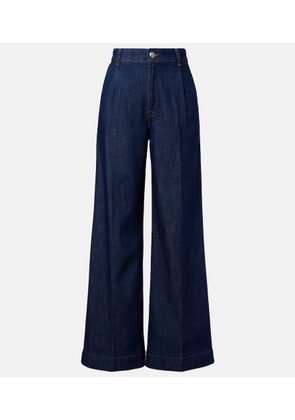 7 For All Mankind Pleated high-rise wide-leg jeans