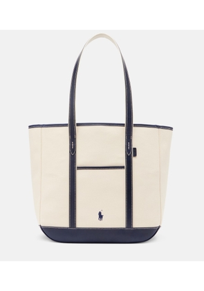 Polo Ralph Lauren Leather-trimmed canvas tote bag