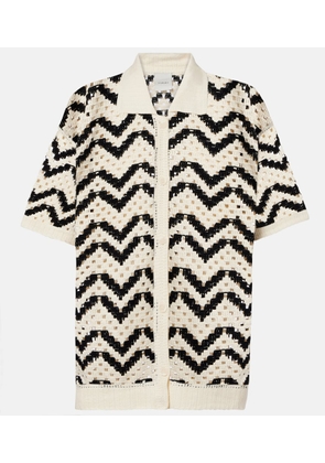 Varley Anais crochet cotton polo shirt