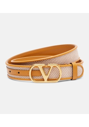 Valentino Garavani VLogo canvas and leather belt