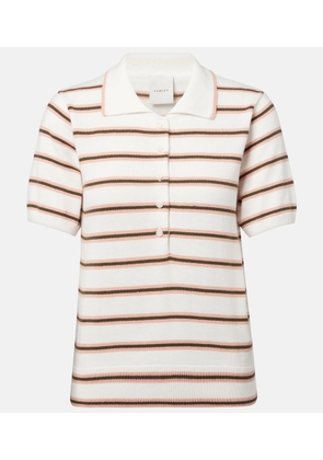 Varley Faustine striped cotton-blend polo shirt