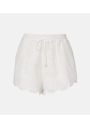 Farm Rio Broderie anglaise cotton shorts