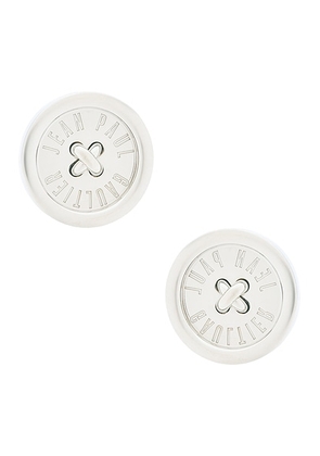 Jean Paul Gaultier Button Earrings in Silver - Metallic Silver. Size all.