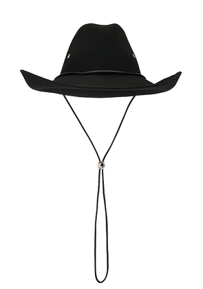 Helen Kaminski Walker Wool Fedora Hat in Black - Black. Size all.
