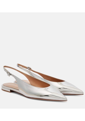 Gianvito Rossi Robbie metallic leather slingback flats