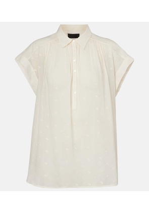 Nili Lotan Embroidered cotton blouse