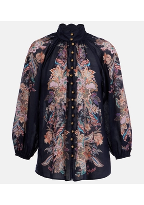Zimmermann Rhiannon printed ramie blouse