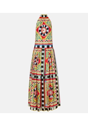 Dolce&Gabbana Taormina printed halterneck silk gown