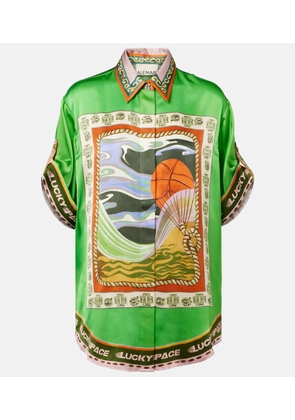 Alemais Lucky Pace printed silk shirt