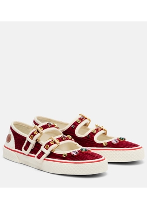 Valentino Garavani Dollyboard embellished velvet sneakers