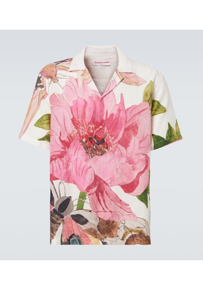 Orlebar Brown Maitan floral linen bowling shirt