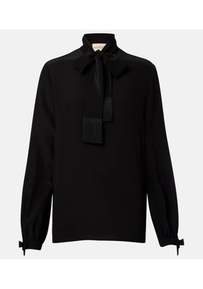 Valentino Bow-detail silk crepe blouse