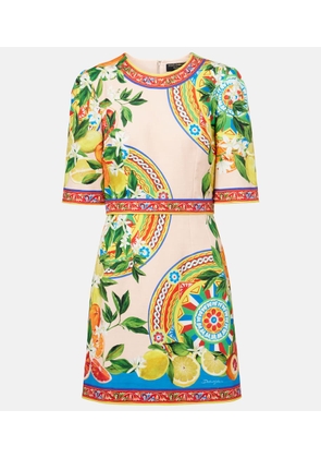 Dolce&Gabbana Printed cotton-blend minidress
