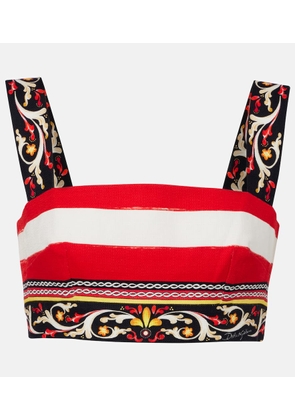 Dolce&Gabbana Striped cotton-blend bra top