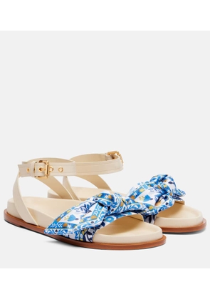 Farm Rio Bow-detail printed sandals