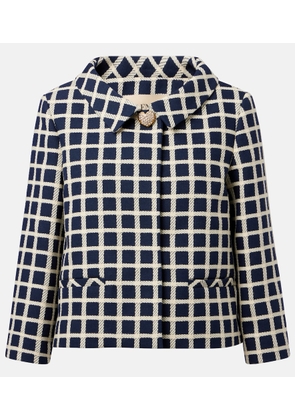 Valentino Checked wool and cotton-blend jacket