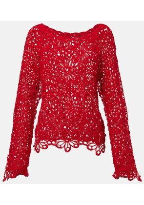 Norma Kamali Open-knit cotton-blend sweater