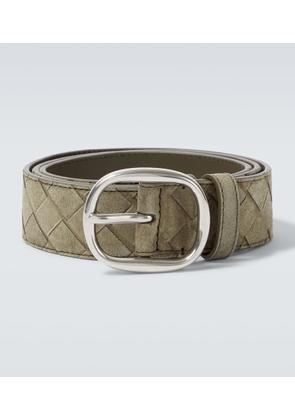 Bottega Veneta Intrecciato suede belt