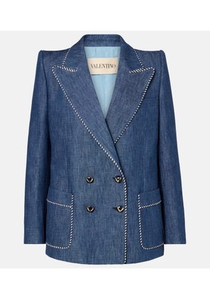 Valentino Double-breasted chambray blazer