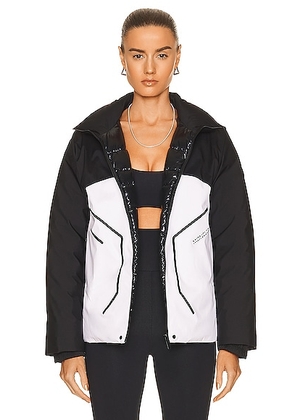 Moncler Matt Black Barbat Jacket in White - Black. Size 0/XS (also in 1/S).