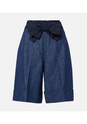 Valentino Bow-detail chambray Bermuda shorts