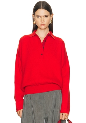 JACQUEMUS La Maille Vareuse Pallone in Red - Red. Size 38 (also in 40, 42).