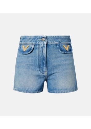Valentino VGold mid-rise denim shorts