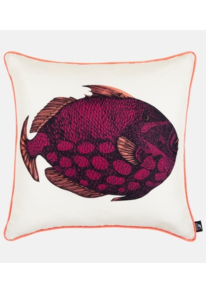 Fornasetti Pesce Balestra printed silk cushion