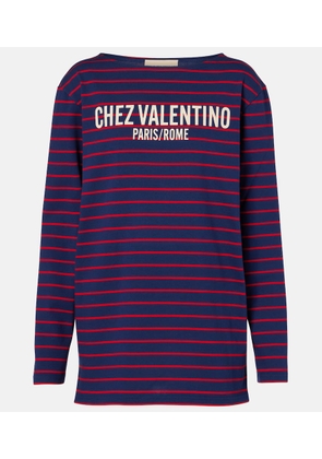 Valentino Chez Valentino striped cotton jersey top