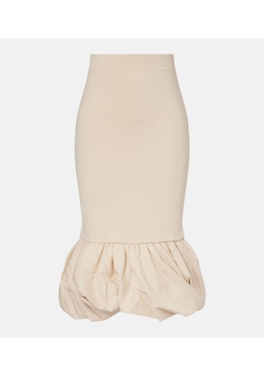 Simkhai Camille ruffled linen-blend midi skirt