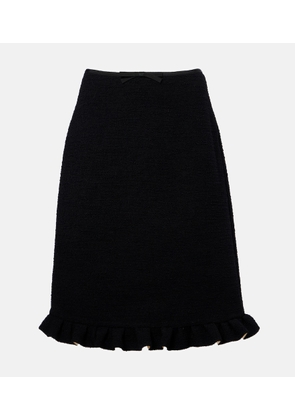 Valentino Ruffled wool-blend miniskirt