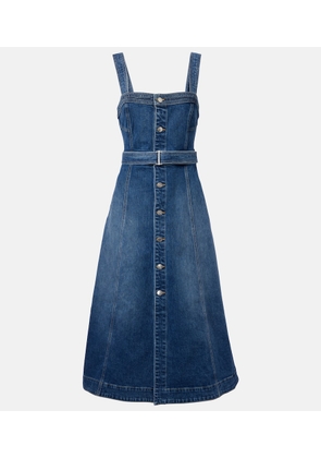 Simkhai Alba belted denim midi dress