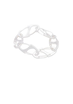 Martine Ali Silver Coated Bias Bracelet in Silver - Metallic Silver. Size 8.5in (also in ).