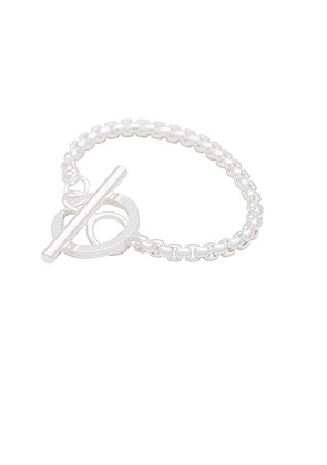 Martine Ali Silver Coated Oda Baby Boxer Bracelet in Silver - Metallic Silver. Size 7.5in (also in ).