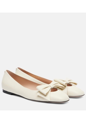 Valentino Garavani Bow-detail leather ballet flats