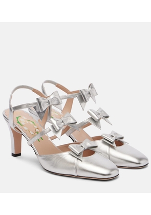 Valentino Garavani Bowow 75 leather slingback pumps