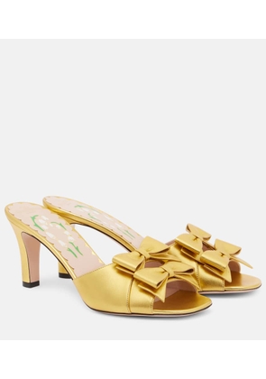 Valentino Garavani Bowow 75 metallic leather mules
