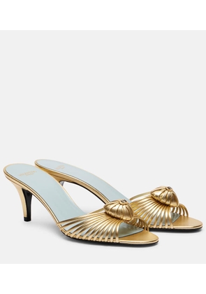 Valentino Garavani Royal 75 metallic leather mules