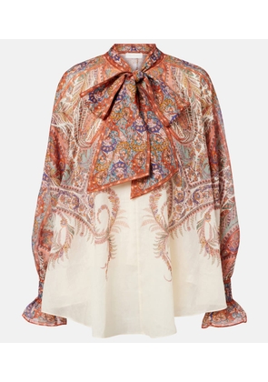 Zimmermann Rhiannon bow-detail paisley blouse