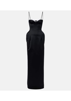 Magda Butrym Crochet-trimmed satin bustier gown