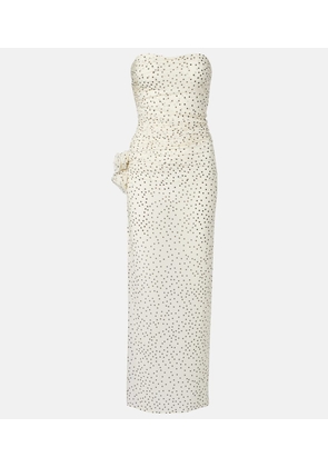 Magda Butrym Floral-applique polka-dot maxi dress