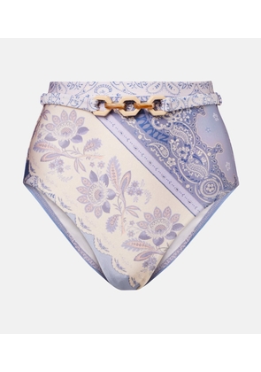 Zimmermann Lucky floral high-rise bikini bottoms