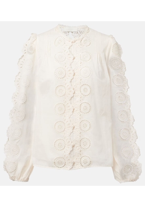 Zimmermann Lucky embroidered cotton blouse