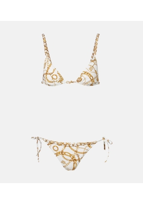 Balmain Chain-detail printed bikini