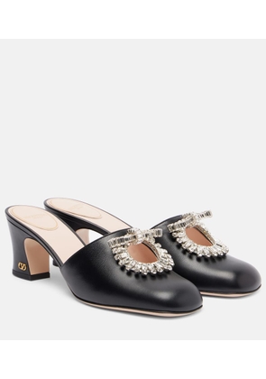 Valentino Garavani Adamantine 60 embellished leather mules