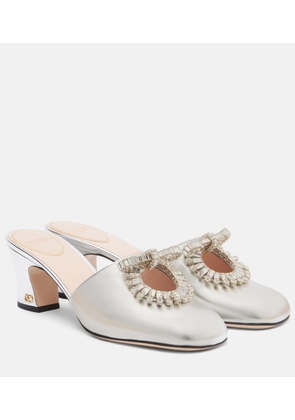 Valentino Garavani Adamantine 60 metallic leather mules