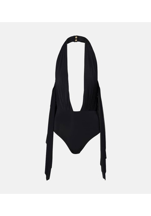 Balmain Draped halterneck swimsuit